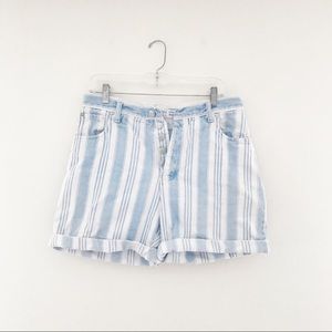 VINTAGE: stripe denim shorts